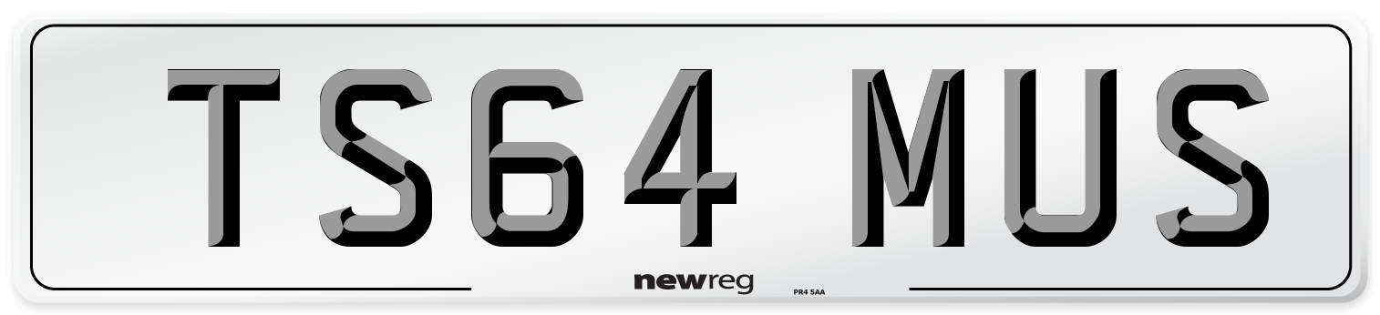 TS64 MUS Number Plate from New Reg